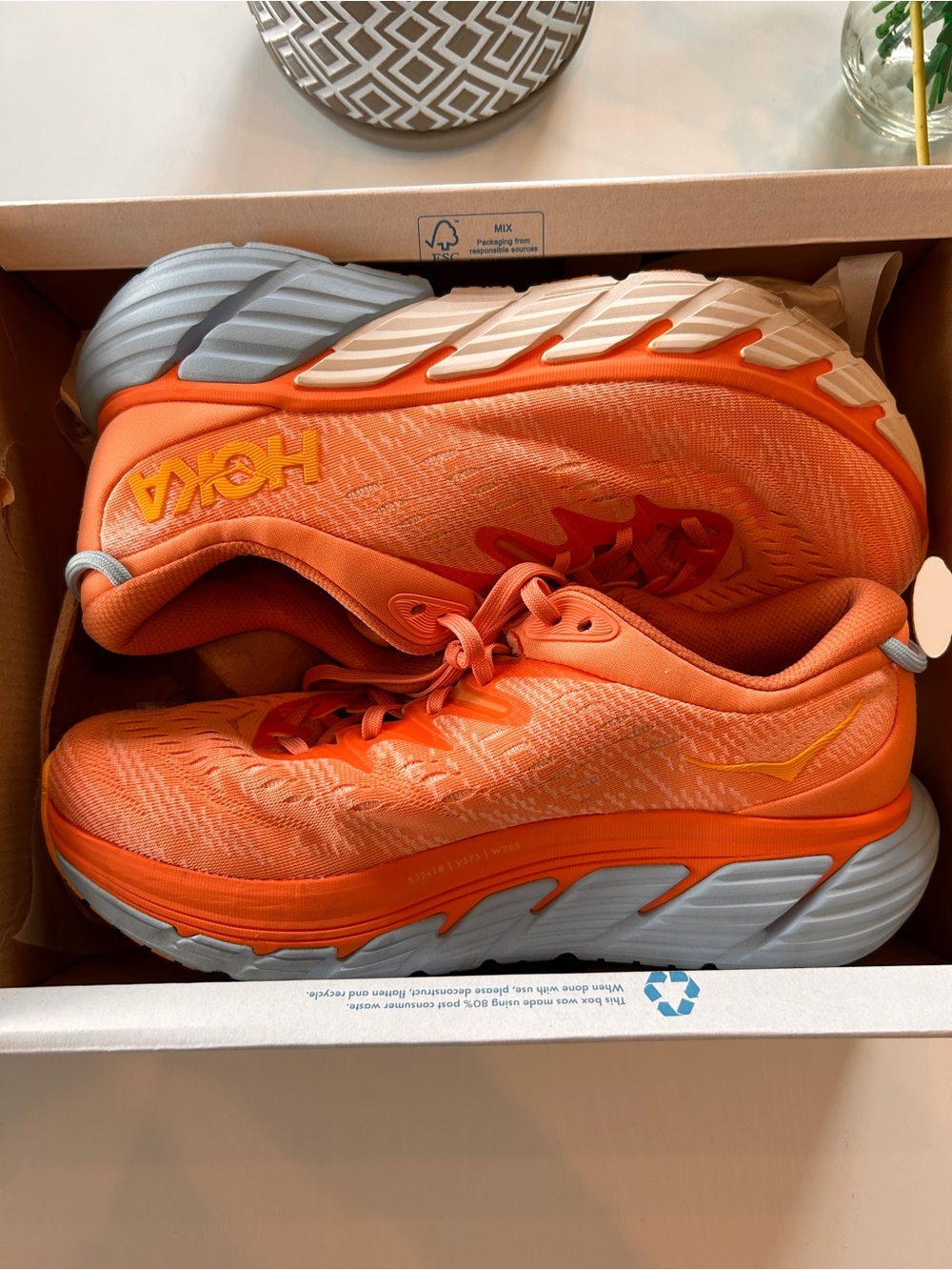 Hoka Women's Gaviota Running Sneakers in Vibrant Orange WIDE